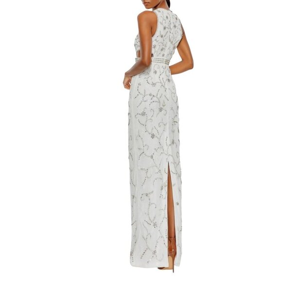 Mac Duggal Beaded Sequins Cut Out Column Formal Evening Maxi Dress Gown … - Picture 3 of 10